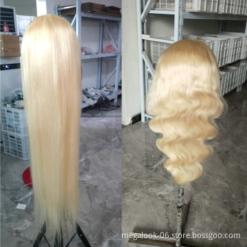 Raw European Natural 613 Blonde Cuticle Aligned Human Hair Piece Hd Full Lace Wig,Brazilian Thin Swiss Hd Lace Wig Virgin Hair